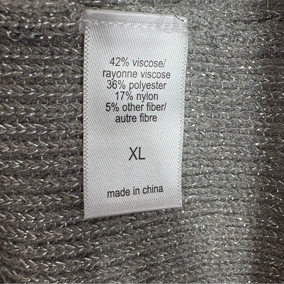 MAURICES Mock Neck Sparkly Metallic Knit Sweater in Gray Size XL—HOLIDAY VIBES - Picture 6 of 7